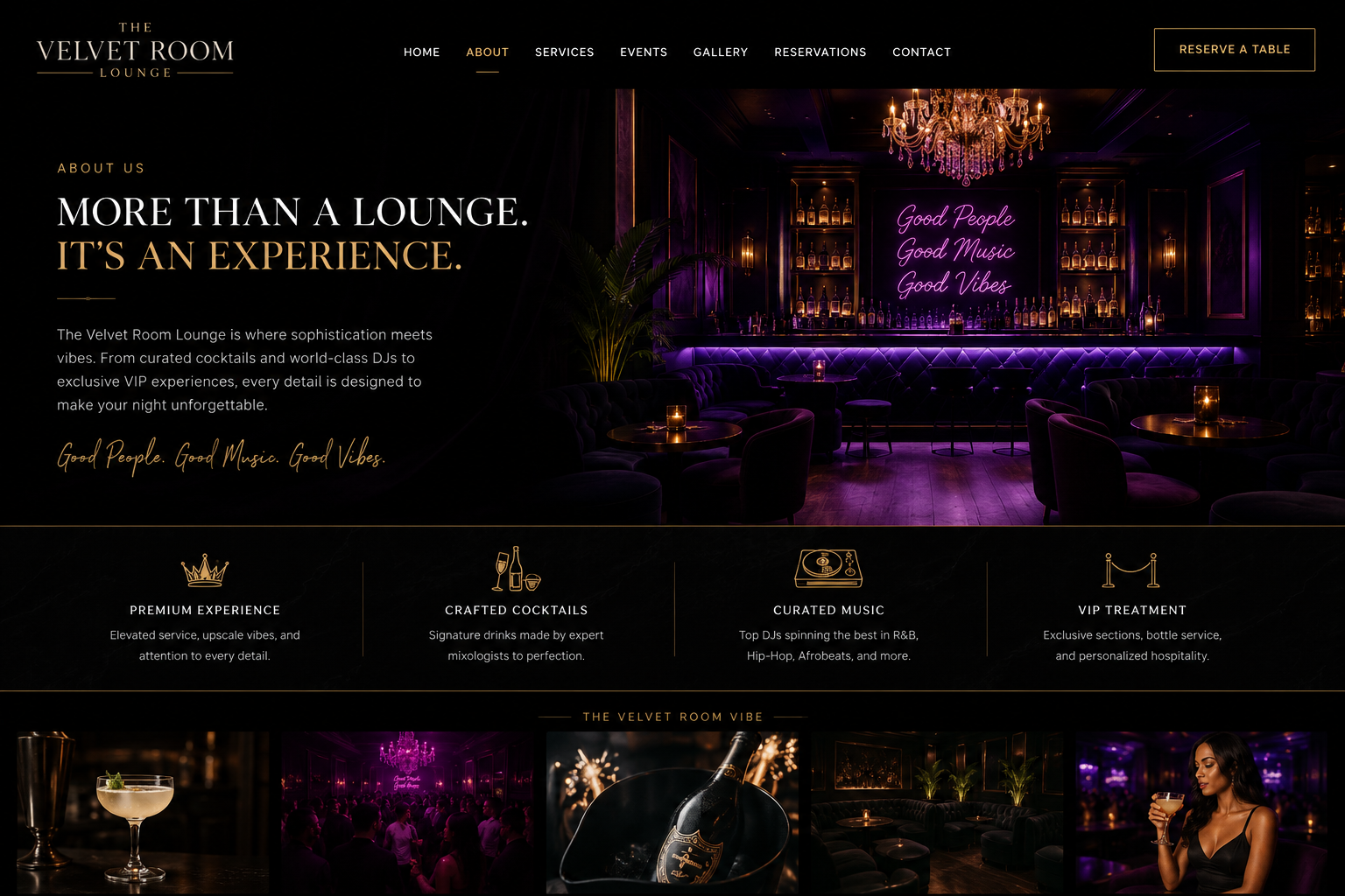 Lounge about page and brand story mockup