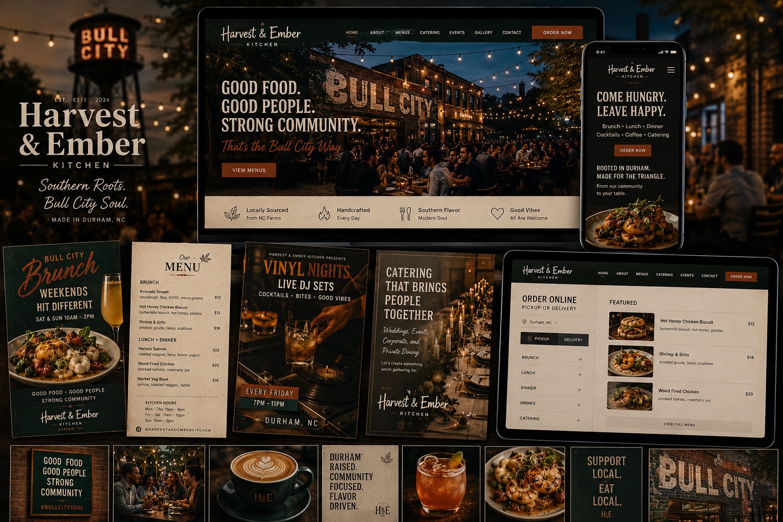 Restaurant brand campaign board