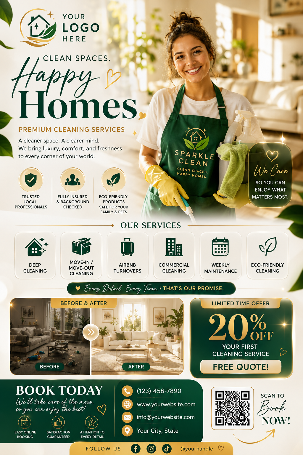 Cleaning service promo content example