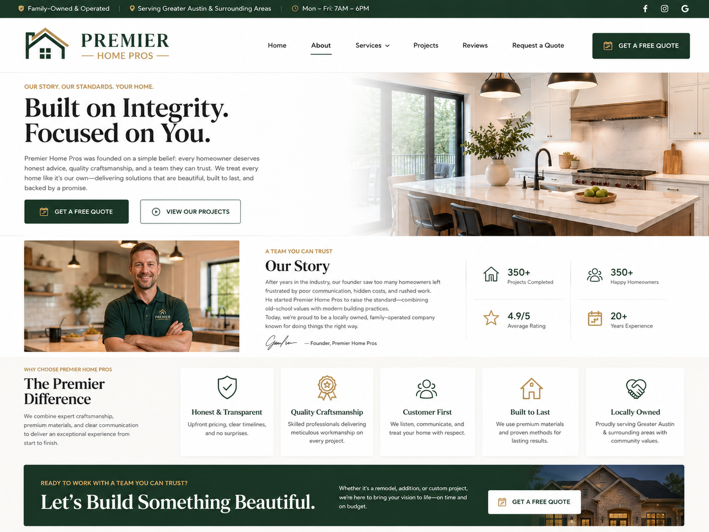 Summit Home Pros about and why choose us mockup