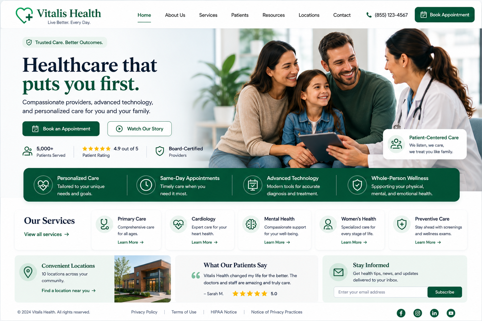 Vitalis Health client notes and follow-up tasks dashboard panel