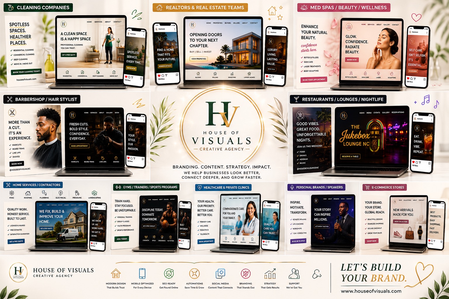 House of Visuals multi-industry showcase collage preview