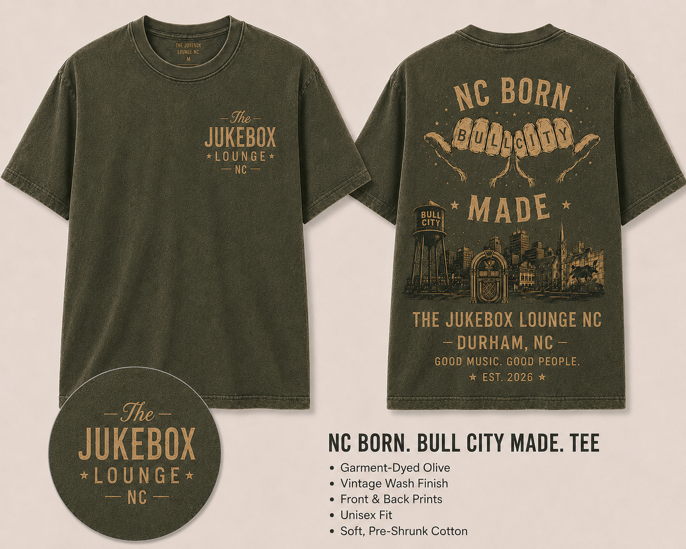 Where the Music Never Gets Old Jukebox tee mockup